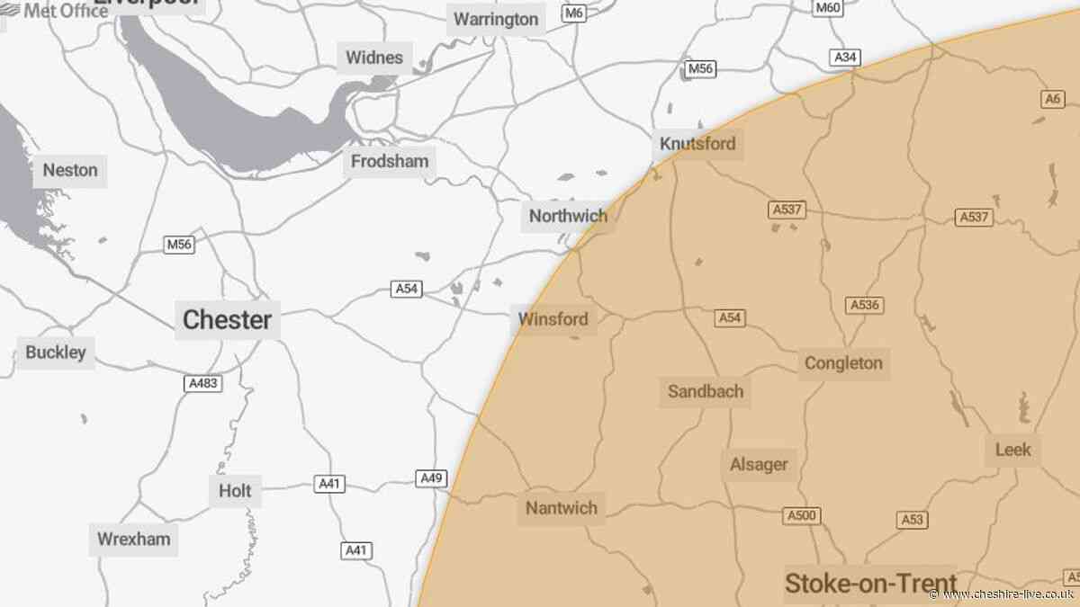 Met Office issues 'extreme heat' weather warning for parts of Cheshire