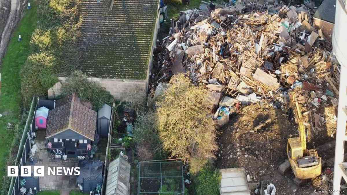 Messy skip hire site risk to human safety