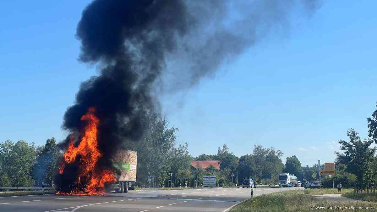 Lastwagen in Vollbrand: B17 auf Höhe Römerkessel komplett gesperrt