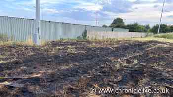 Investigation launched after fire near Northumberland football ground