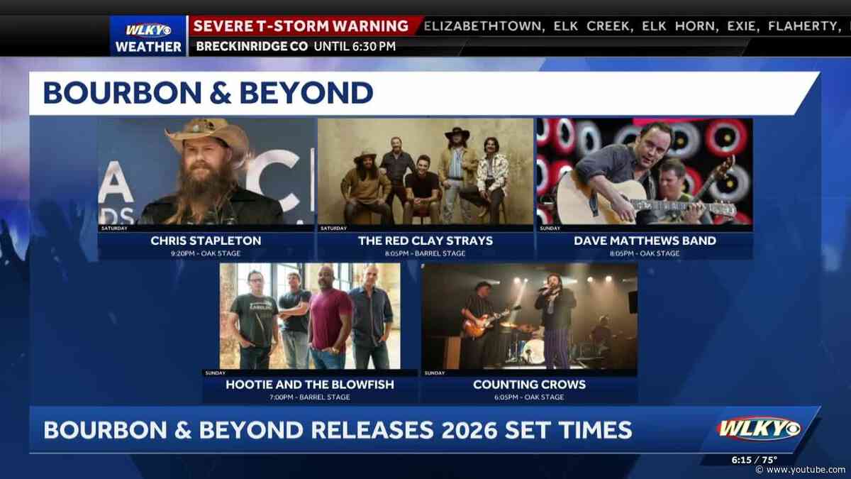 Bourbon and Beyond releases 2026 set times