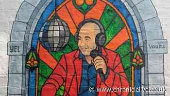 Mural in honour of late Bigg Market legend Chris the Disc created at Newcastle pub