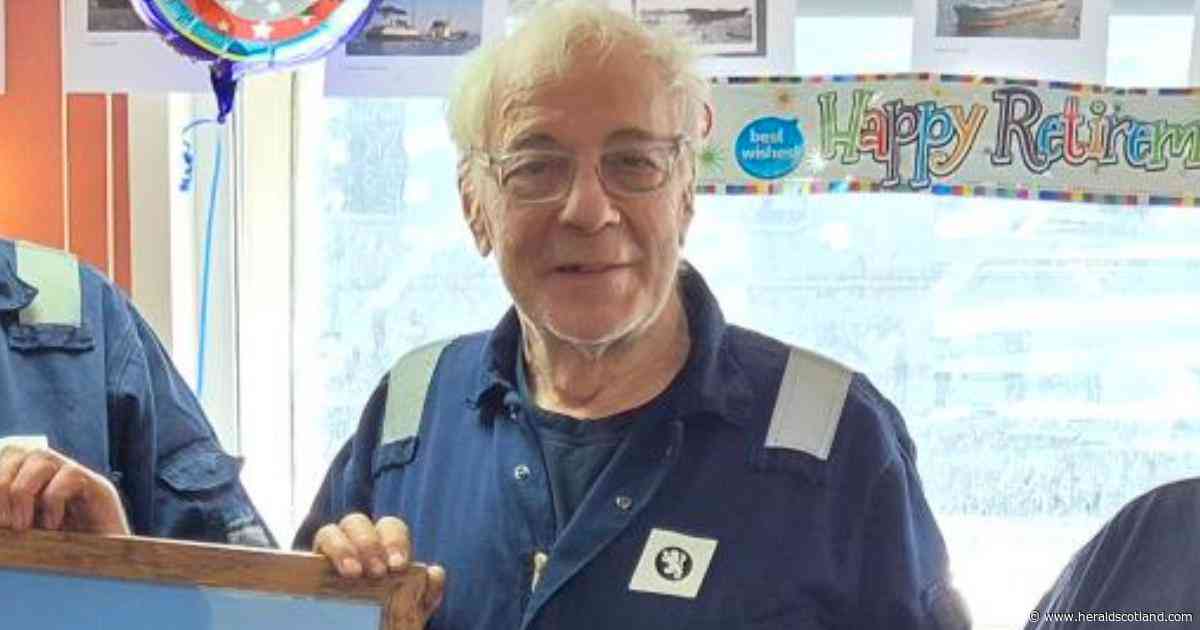 CalMac's 'longest-serving motorman' hangs up his spanner after 65 years at sea