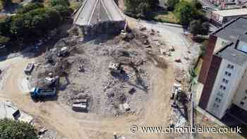 Video shows latest progress on Gateshead Flyover demolition