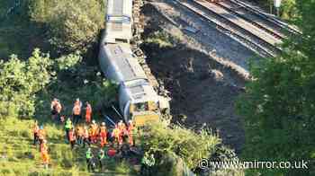 Lewes train crash horror as terrified passengers stand on top of derailed and sideways carriages