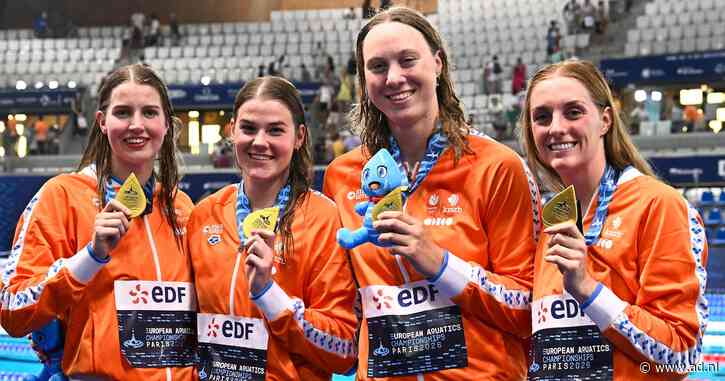 Nederland pakt Europese titel op 4x100 meter estafette vrije slag na fenomenale eindsprint Marrit Steenbergen