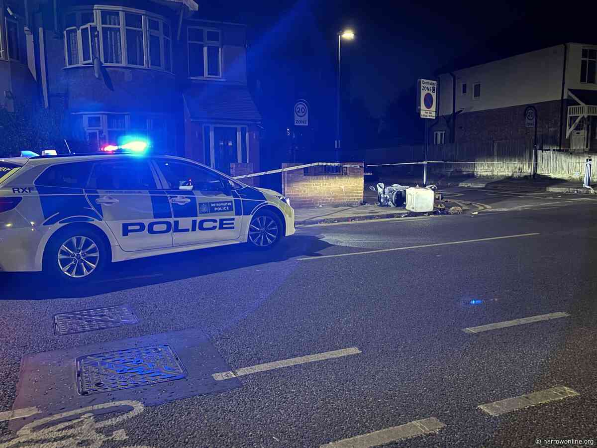 Police cordon off road after delivery rider involved in Harrow View crash