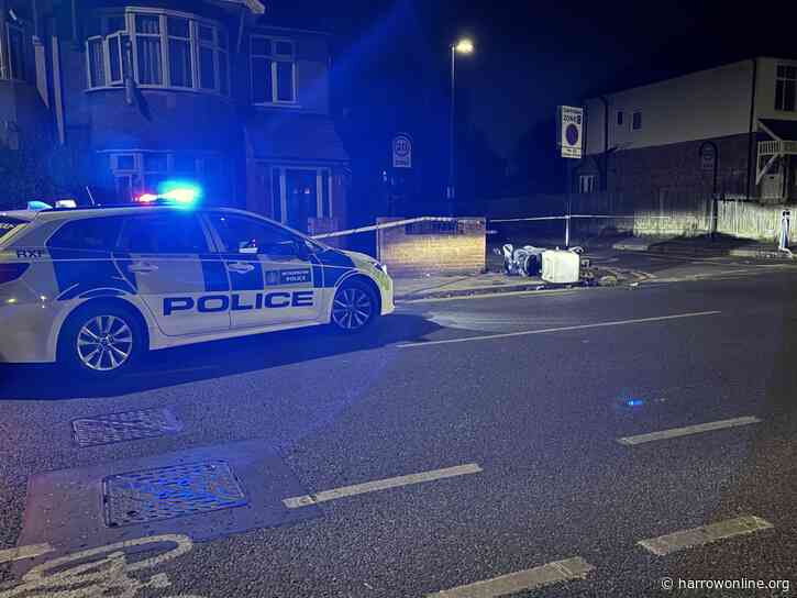 Police cordon off road after delivery rider involved in Harrow View crash