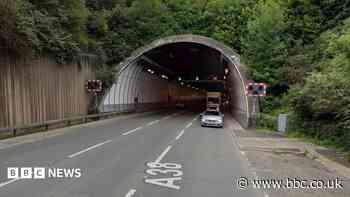 Tunnel blocked after car and motorhome crash