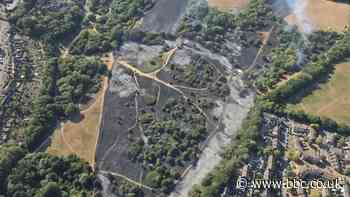 In Exeter a huge grass fire broke out at Mincinglake Valley Park