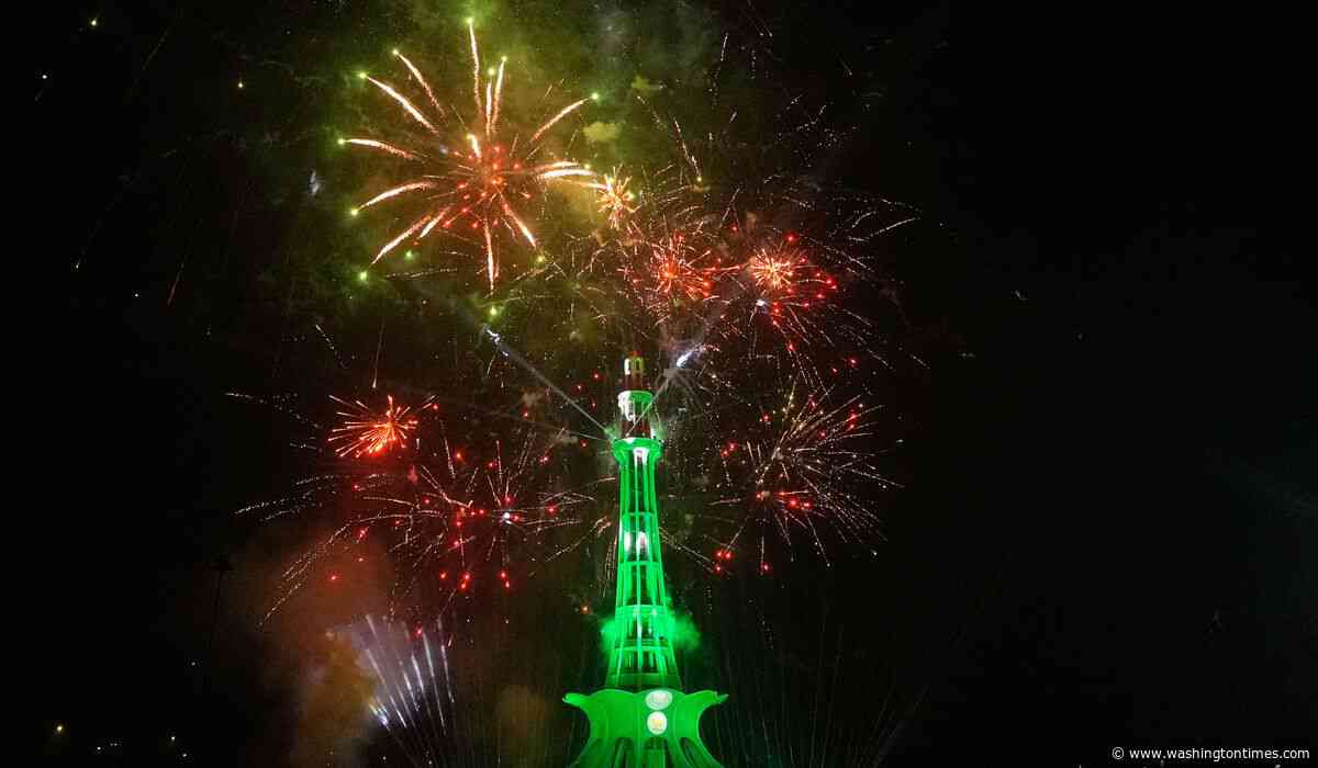 Fireworks light skies over Pakistan's capital as crowds celebrate Independence Day
