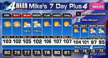 106 degrees today in OKC, just missing a record high temperature. Fire danger, heat a major concern going forward.