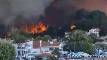 Tourists evacuated in Greece by boat as wildfires rage near  Halkidiki beaches
