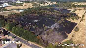 Drone images show scale of field fire