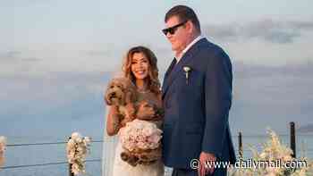 Meet the Packers! James Packer's new wife Kylie Lim shares a photo of their wedding day in Italy as bride stuns in a strapless white dress while holding her beloved dog