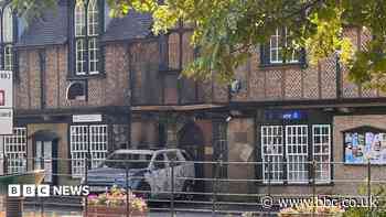Town hall damaged by fire after attempted ram-raid