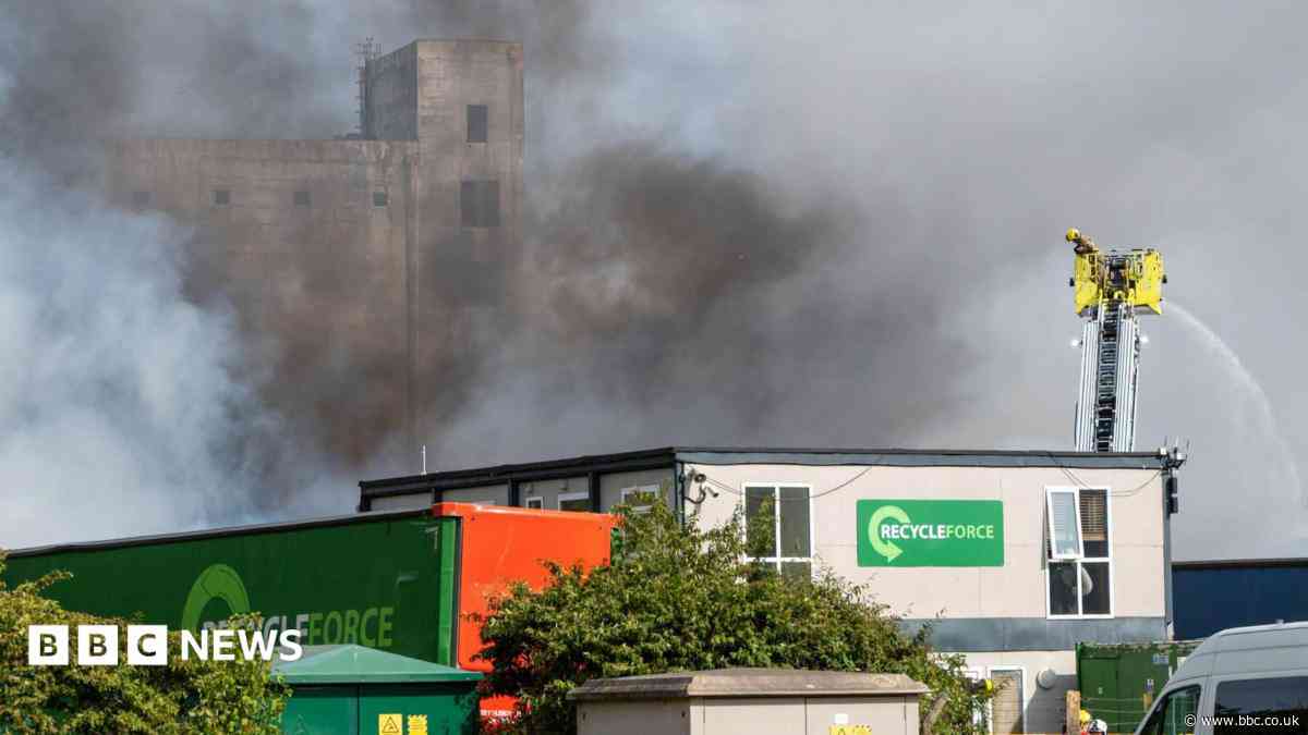 Fire crews still at 'tornado' recycling waste blaze