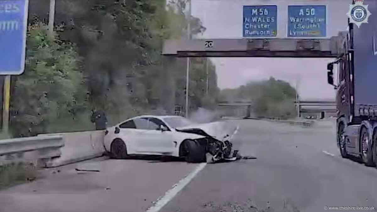 Watch 'reckless' M6 driver swerve between lanes before crash with lorry