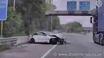 Watch 'reckless' M6 driver swerve between lanes before crash with lorry