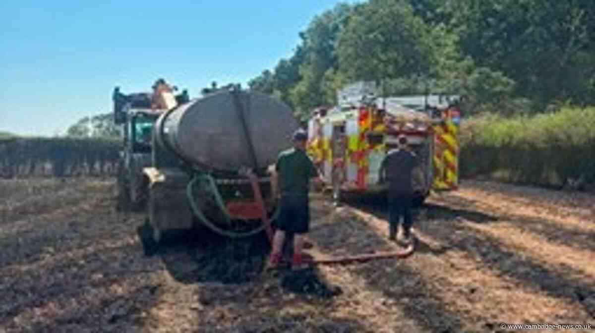 Homes lose power after Cambridgeshire field fire
