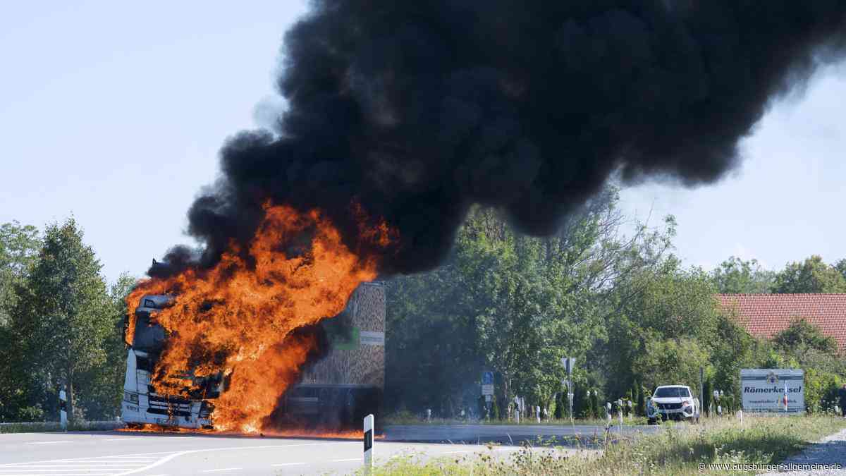 Lastwagen in Vollbrand: B17 auf Höhe Römerkessel stundenlang gesperrt