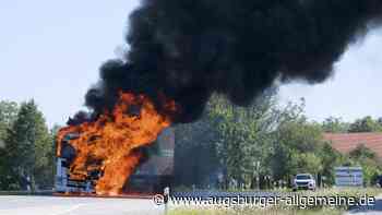 Lastwagen in Vollbrand: B17 auf Höhe Römerkessel stundenlang gesperrt