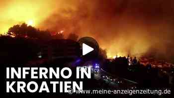 Feuerwehr kämpft um Touristenort an der Adriaküste - Häuser stehen in Flammen