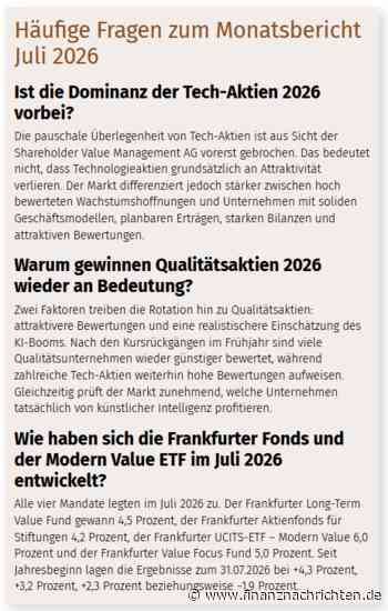 Heiko Böhmer (Shareholder Value): Qualitätsaktien sind wieder da - ist die Dominanz der Tech-Aktien vorüber?