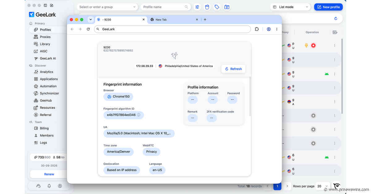 GeeLark Upgrades Browser Infrastructure with Version 150 and Team Password Management