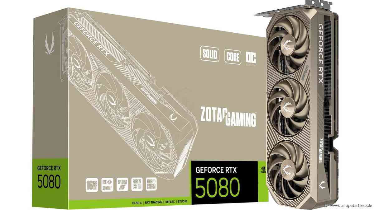 Mit Titan-Finish: Zotac RTX 5080 Solid Core OC als Jubiläums-Edition präsentiert