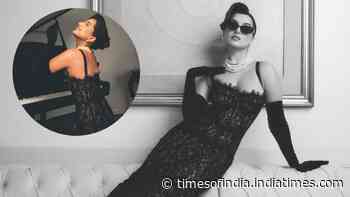 Tara Sutaria channels Hollywood noir in Rs 44K black lace gown for 'Toxic'