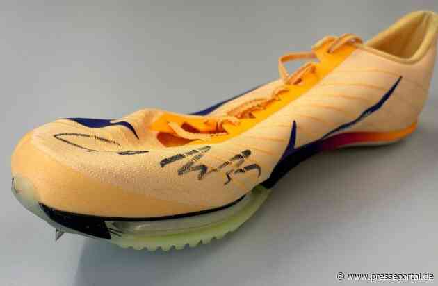 Zum EM-Gold: Getragener Wettkampfschuh von Leo Neugebauer kommt unter den Hammer! / United Charity versteigert exklusiv einen getragenen Schuh des frischgebackenen Europameisters für den guten Zweck