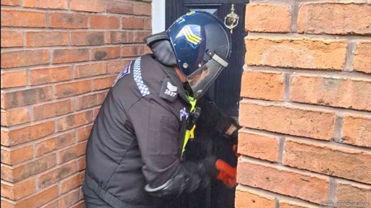 Six arrested after weapons, cash and suspected drugs seized in Tyneside police raids