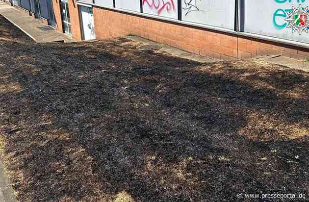 POL-OB: Rasenfläche vor dem Hirsch-Center gerät nach Böllerwurf in Brand - Polizei sucht Zeugen
