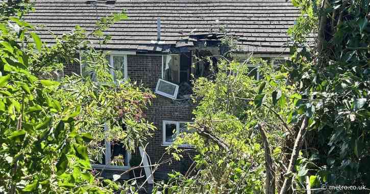 A car has somehow managed to crash into the top floor of a house in Kent