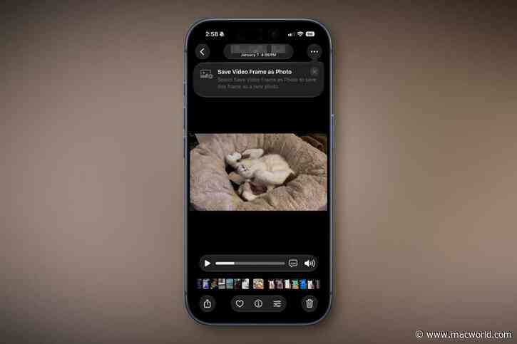 How to save a video frame as a high-res image in iOS 27