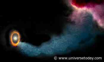 A Massive Stream of Gas Tilted This Planet-Forming Disk
