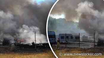 Grote brand bij camperbedrijf Almere: meerdere campers en caravans verwoest