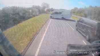 Terrifying dashcam footage shows motorhome do U-turn on A1 in Northumberland after going wrong way