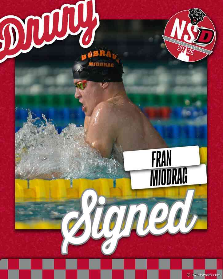 Croatian Breaststroke Specialist Fran Miodrag Commits to Drury for Fall 2026