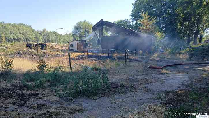 Grote brand in schuur met paarden bij Ter Apel