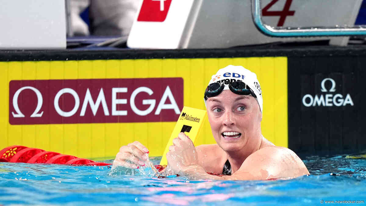 Marrit Steenbergen loodst Nederlandse estafetteploeg naar zilver op 4x100 meter vrij voor gemengde teams