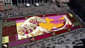 Brussels unveils giant flower carpet inspired by Hokusai masterpiece