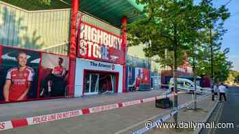 Arsenal's Highbury store cordoned off by police tape after alleged 4am break-in