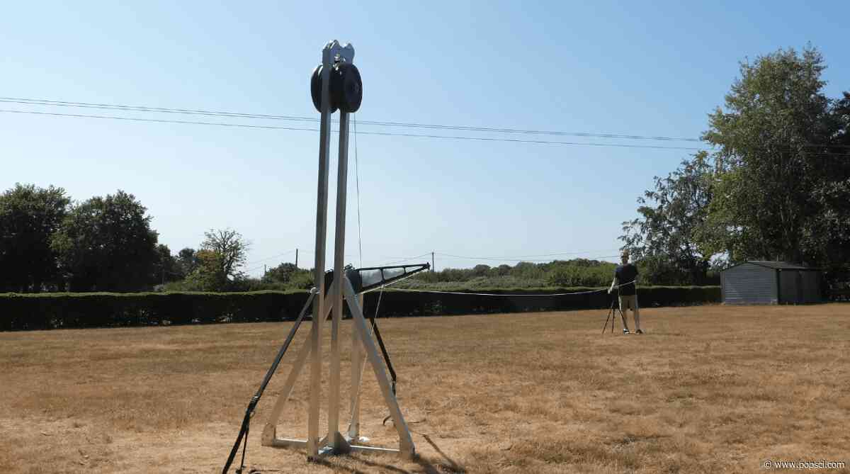 Man builds supersonic trebuchet in his backyard