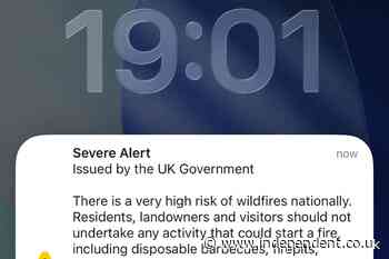 Emergency Alert startles millions in England and Wales after multiple homes destroyed in wildfire - latest