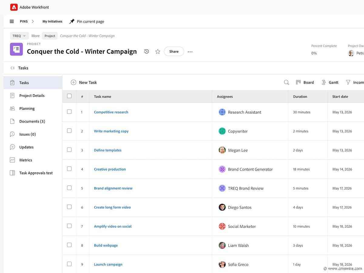 Adobe's Workfront AI Collaborators Puts Agents to Work Inside a Project