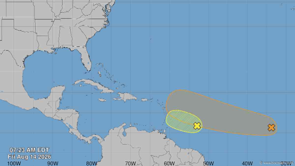 2 tropical waves cross the Atlantic but dry air and wind shear keeping them in check