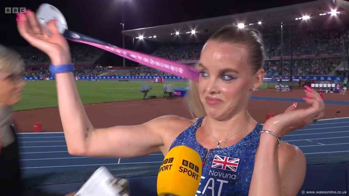 Keely Hodgkinson throws off medal in emotional BBC interview after shock result