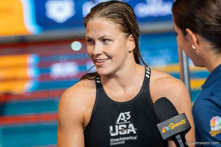 Katharine Berkoff on 50-100 Backstroke Gold: “Really happy to be fulfilling that (goal)”